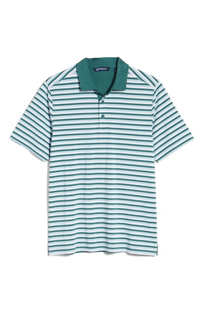 Shop Cutter & Buck Forge Drytec Stripe Performance Polo In Seaweed