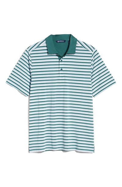 Cutter & Buck Forge Drytec Stripe Performance Polo In Seaweed