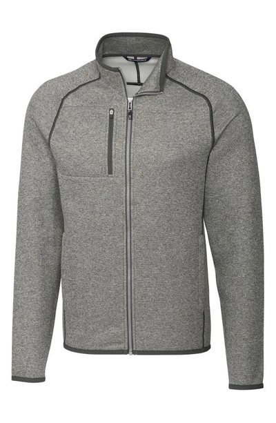 Cutter & Buck Mainsail Sweater-knit Mens Big And Tall Full Zip Jacket In Gray