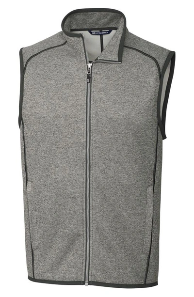 Shop Cutter & Buck Mainsail Sweater Fleece Zip-up Vest In Polished Heather