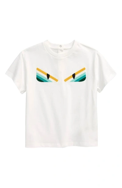 Shop Fendi Monster Eyes Embroidered T-shirt In White