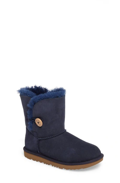 Shop Ugg Bailey Button Ii Water Resistant Genuine Shearling Boot In Navy Suede