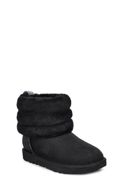 Shop Ugg Girl's  Fluff Mini Quilted Boot In Black