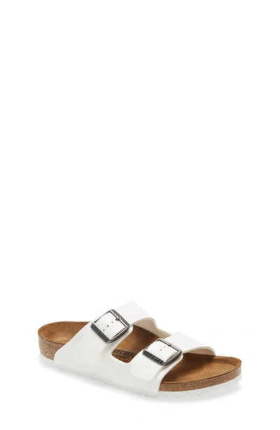 Birkenstock Arizona Faux Leather Slide Sandals In White