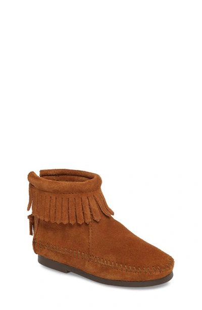 Shop Minnetonka Back Zip Boot In Brown