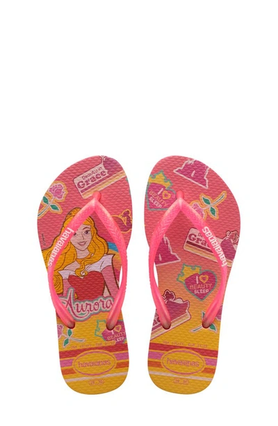 Shop Havaianas Disney Princess Flip Flop In Pink Flux