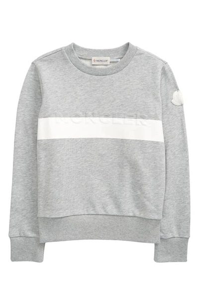 Shop Moncler Kids' Logo Sweatshirt In Grey