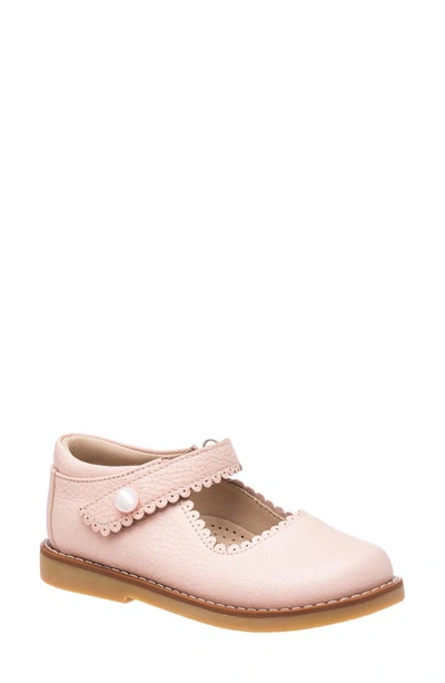 Elephantito Girl's Scalloped Leather Mary Jane, Toddler/kids In Pink