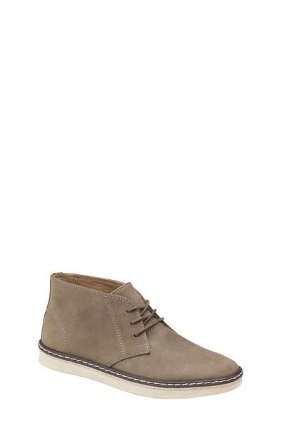 Shop Johnston & Murphy Kids' Mcguffey Chukka Boot In Gray Oiled Nubuck