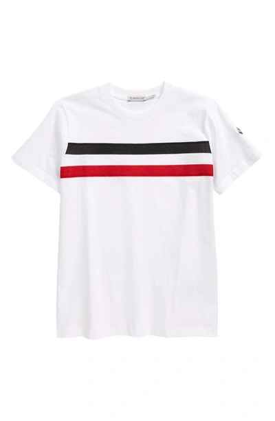 Shop Moncler Kids' Mesh Flag T-shirt In White