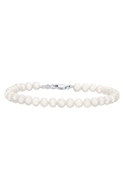 Mignonette Sterling Silver & Cultured Pearl Bracelet In Silver