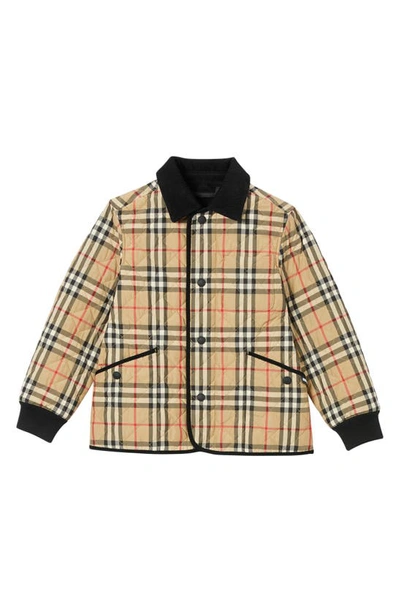 Shop Burberry Culford Archive Check Quilted Jacket In Archive Beige