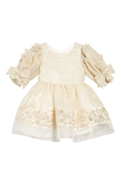 Shop David Charles Kids' Puff Sleeve Dress In Ivory