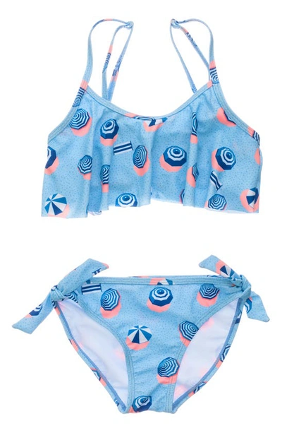 Shop Snapper Rock French Riviera Kids' Flounce Bikini In Blue