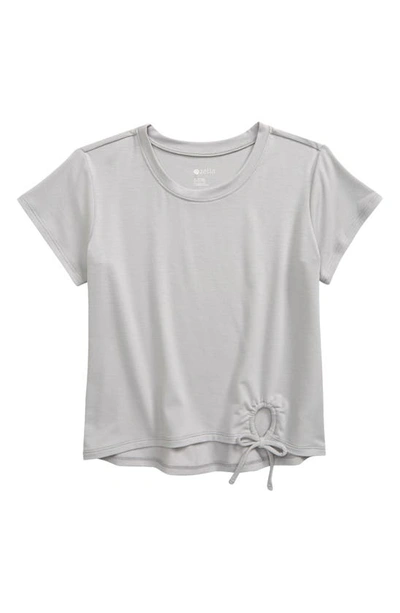 Shop Zella Girl Kids' Tied Up T-shirt (little Girl & Big Girl) In Grey Violet