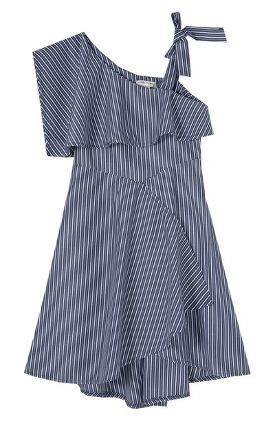 Habitual Girl Kids' Asymmetrical Dress In Navy