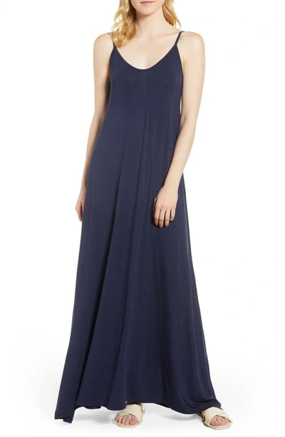 Shop Loveappella Maxi Dress In Midnight Blue