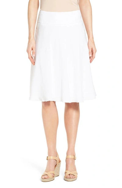 Shop Nic + Zoe Summer Fling Linen Blend Skirt In Paper White