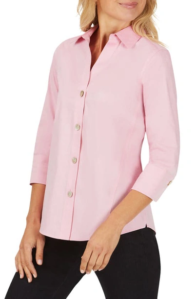Shop Foxcroft Paityn Non-iron Cotton Shirt In Cabana Pink