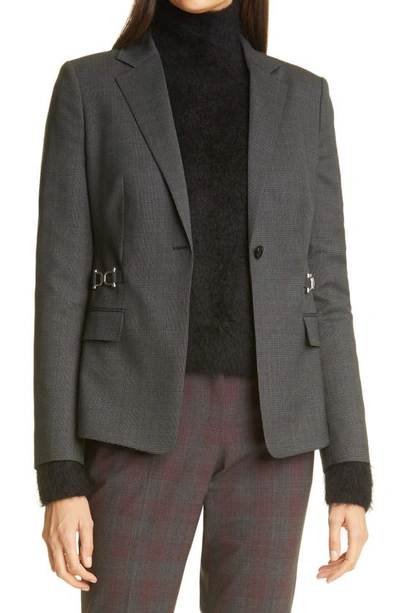 Shop Hugo Boss Jelila Plaid Wool Blend Blazer In Gander Green Fantasy