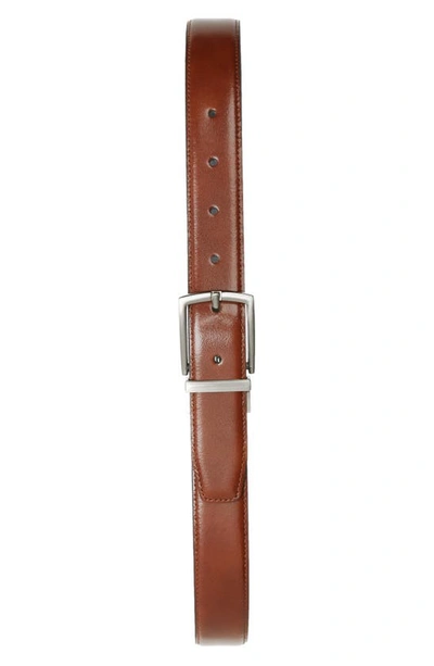 Tallia Reversible Leather Belt In Cognac Black