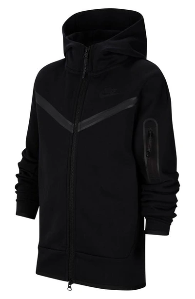 Shop Nike Sportswear Tech Zip Hoodie In Black/ Black