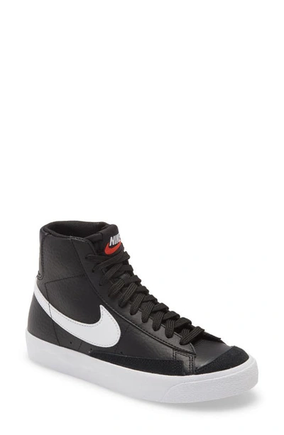 Shop Nike Kids' Blazer Mid '77 Vintage Sneaker In Black/ Sail/ White/ Orange