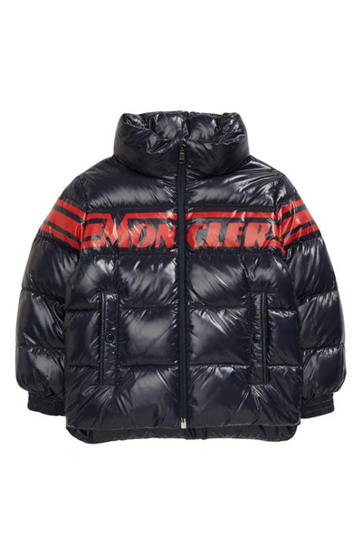 Shop Moncler Kids' Saise Water Resistant Down Puffer Coat In Navy