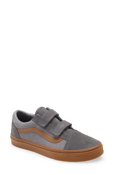 Vans Kids' Old Skool V Sneaker In Suede Gum Frost Gray/pewter | ModeSens