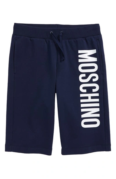 Shop Moschino Kids' Logo Shorts In Navy