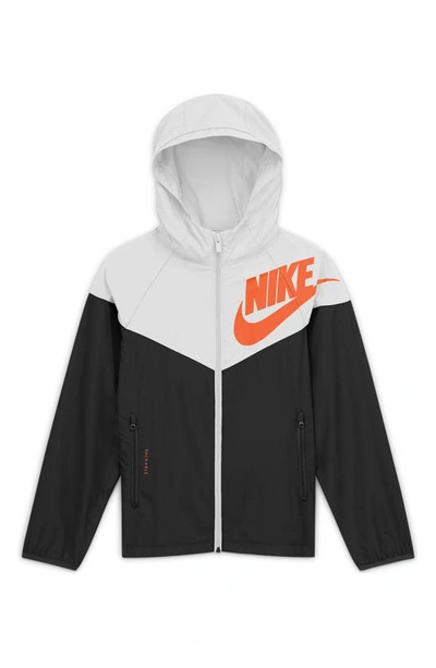 Shop Nike Kids' Sportswear Windrunner Jacket (big Boy) In Whire/ Black/ Camellia