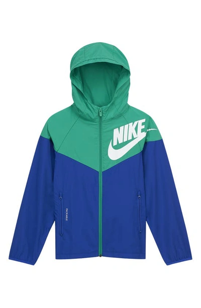 Nike Kids' Sportswear Windrunner Jacket (big Boy) In Stadium Green/game  Royal/game Royal/white | ModeSens