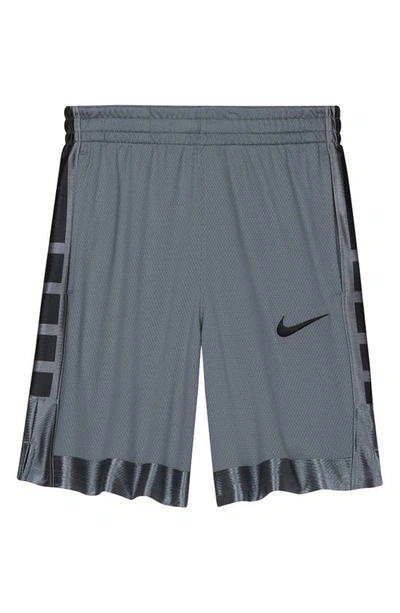Shop Nike Kids' Elite Basketball Shorts In Smoke Grey/ Black