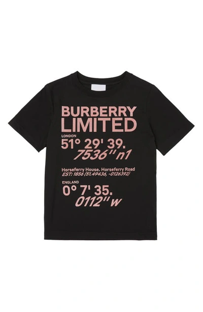 Shop Burberry Kids' Logo Graphic Cotton Tee In Black