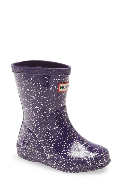 Shop Hunter First Classic Giant Glitter Waterproof Rain Boot In Cavendish Blue