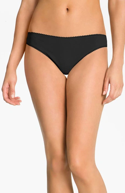 Shop On Gossamer 'cabana' Cotton Thong In Black