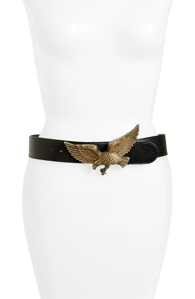 Shop Raina Eagle Leather Belt In Black