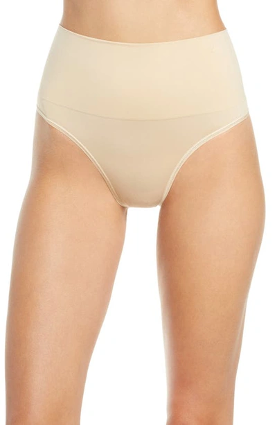 Shop Yummie By Heather Thomson Ultralight Seamless Shaping Thong In Frappe