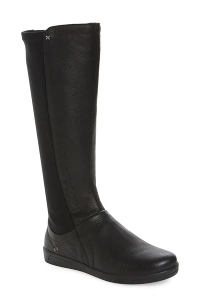 Shop Cloud Ace Tall Boot In Black Leather