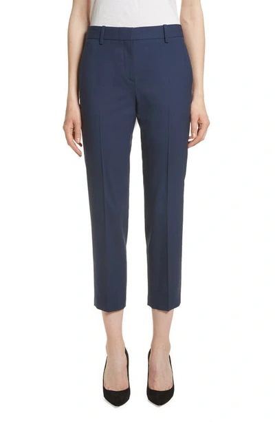 Shop Theory Treeca 2 Good Wool Crop Suit Pants In Sea Blue