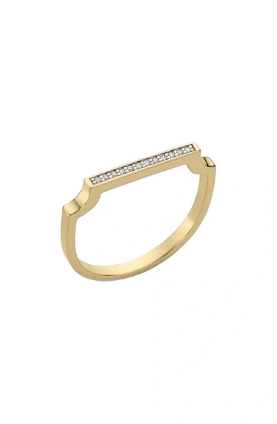 Shop Monica Vinader Signature Thin Diamond Ring In Gold/ Diamonds