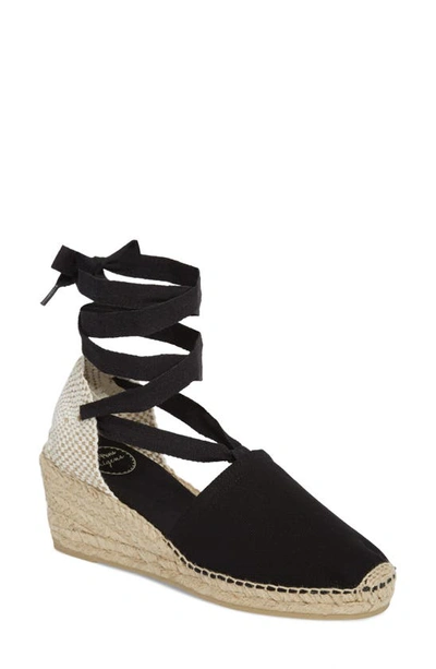 Shop Toni Pons Valencia Wraparound Espadrille Wedge In Black Fabric