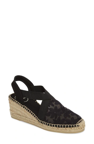 Shop Toni Pons Terra Espadrille Wedge Sandal In Black Fabric