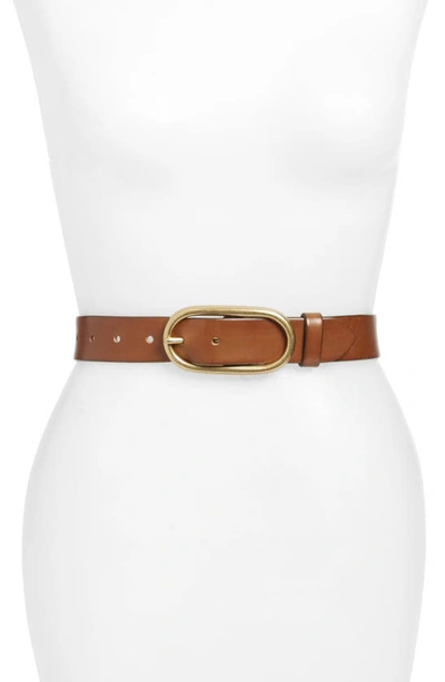 Shop Treasure & Bond Oval Buckle Leather Belt In Cognac