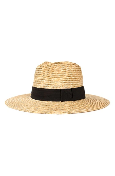 Shop Brixton Joanna Straw Hat In Honey/black