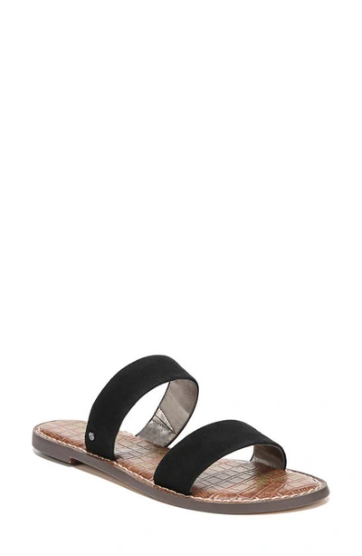 Shop Sam Edelman Gala Two Strap Slide Sandal In Black Suede