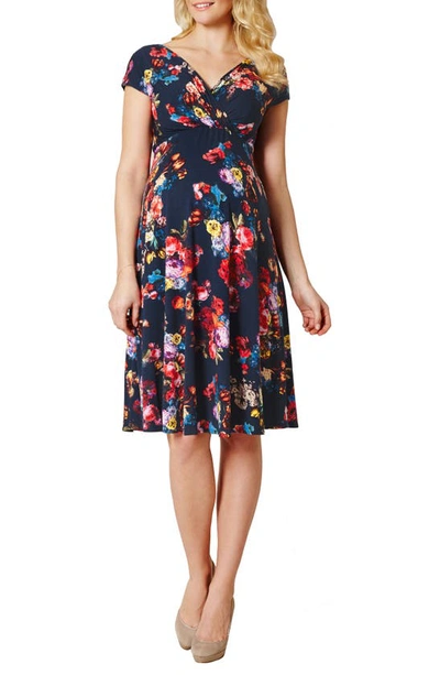 Shop Tiffany Rose Alessandra Floral Maternity/nursing Dress In Midnight Garden