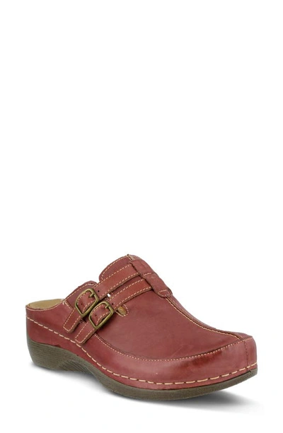 Shop Spring Step Happy Clog In Bordeaux Leather