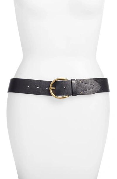 Shop Frye Campus Leather Belt In Black