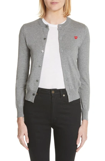 Shop Comme Des Garçons Cotton Cardigan In Grey